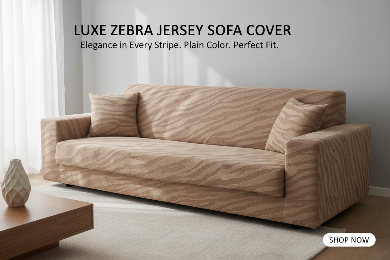 Zebra Style Jersey Sofa Cover