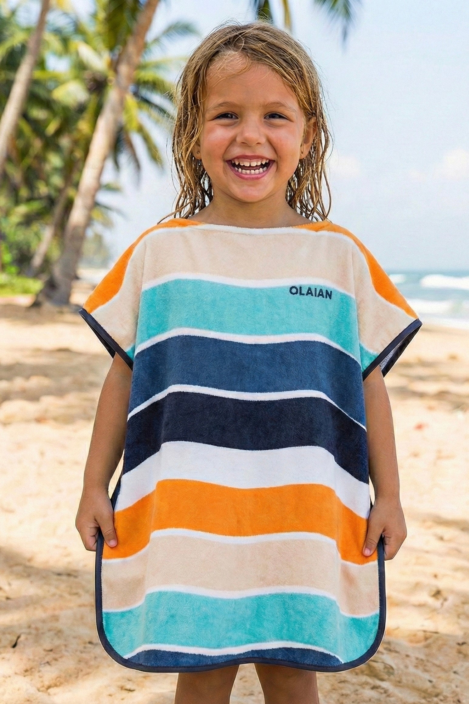 Kids Rainbow Hoodie Towel | Printed Poncho Bath Towel