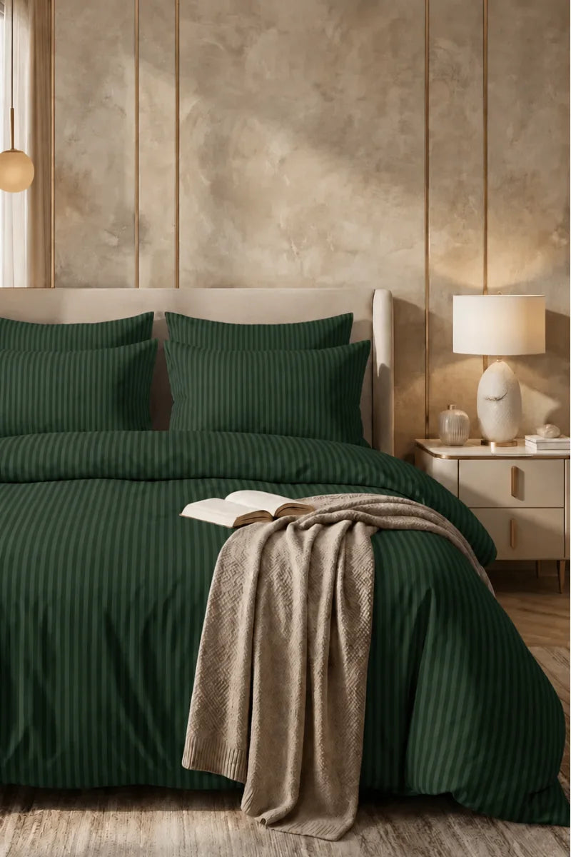 Emerald Green Quilt Cover Set (6PCS - King Size)