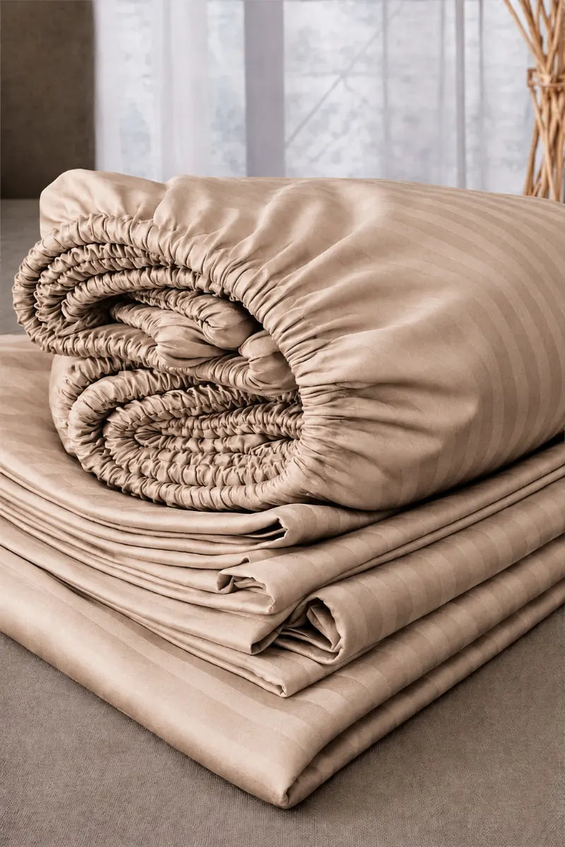 Light Coffee Quilt Cover Set (6PCS - King Size)