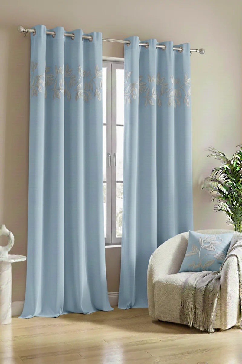 Aqua Blue Luxury Velvet Curtains Set of 2 | Soft & Elegant