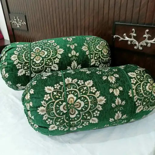 Velvet Jacquard Round Pillow Covers — Pack of 2
