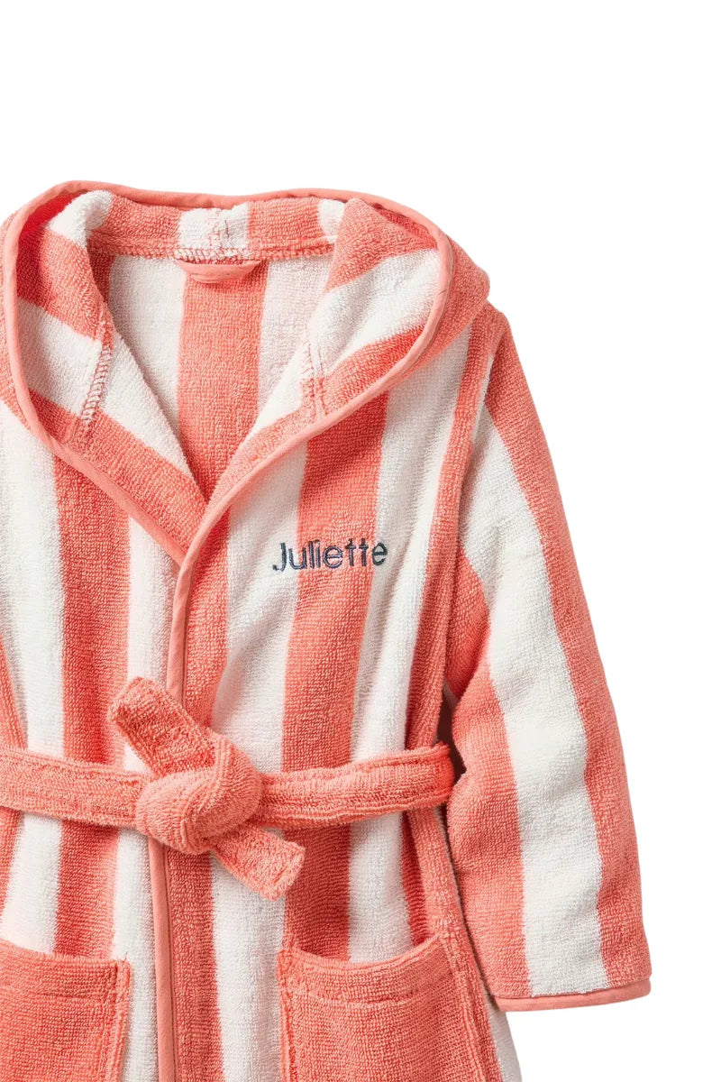 Striped Bathrobe for Children, Transat - striped orange