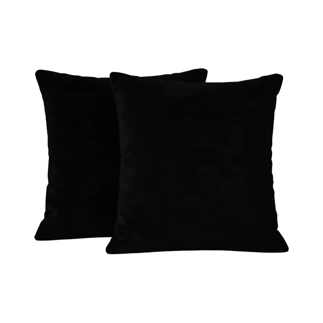 Black Plain Velvet Cushion Set (Pack of 2)