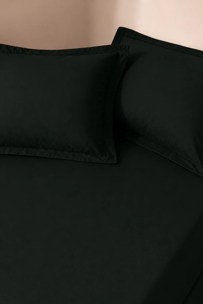 Midnight Green Solid 3-Piece Bedsheet Set