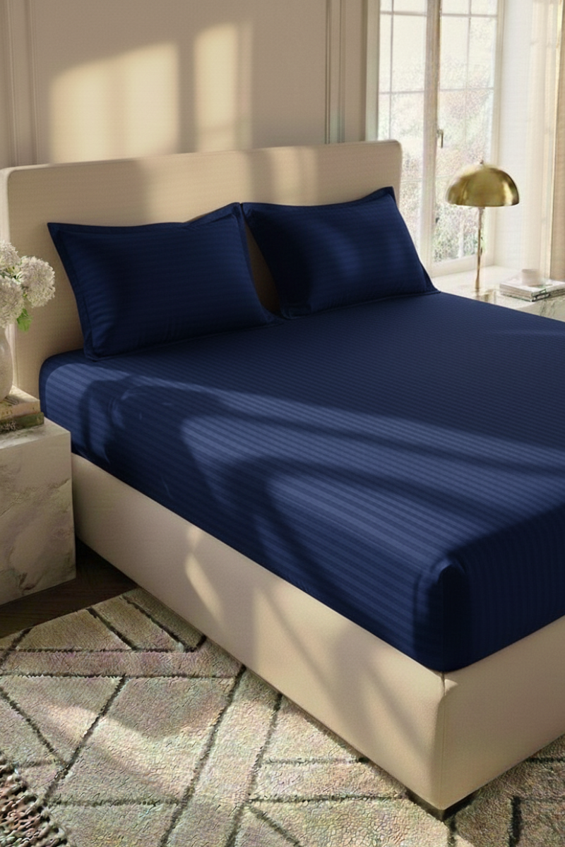 Luxury Stripe Fitted Bedsheet - King Size