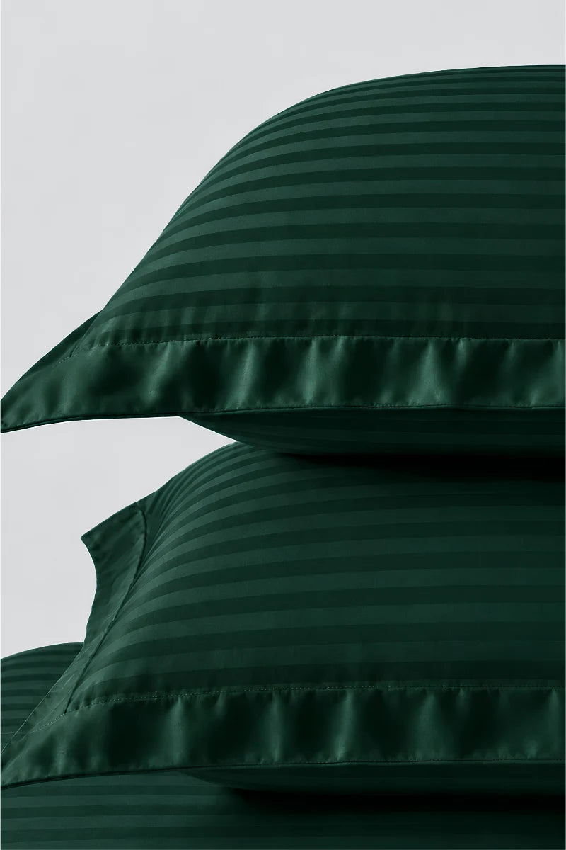 Emerald Green Stripe Fitted Bedsheet - King Size
