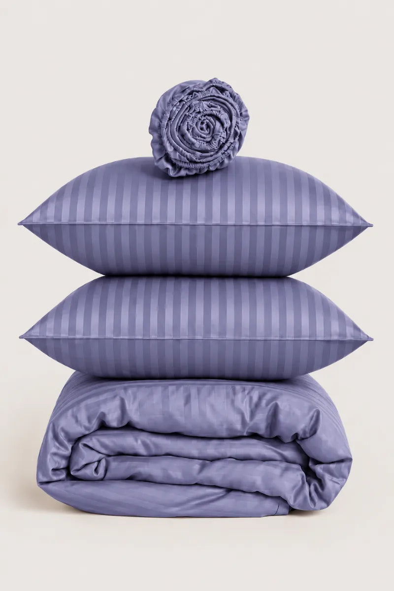 Lilac Blue Quilt Cover Set (6PCS - King Size)