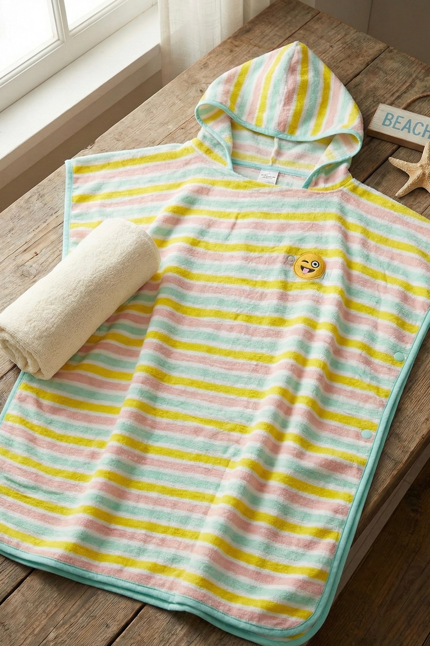 Smile Premium Cotton Kids Poncho – Quick-Dry & Super Absorbent