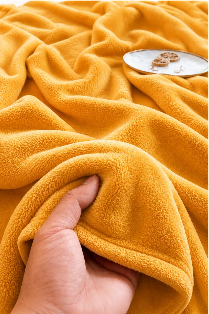 Yellow Fleece Throw Blanket