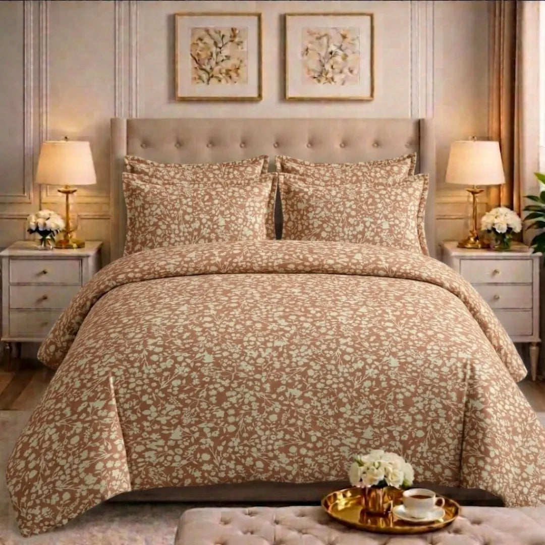 Luxury Export Cotton Double Bed Comforter Set – 87x95 Bedsheet & Pillow Covers