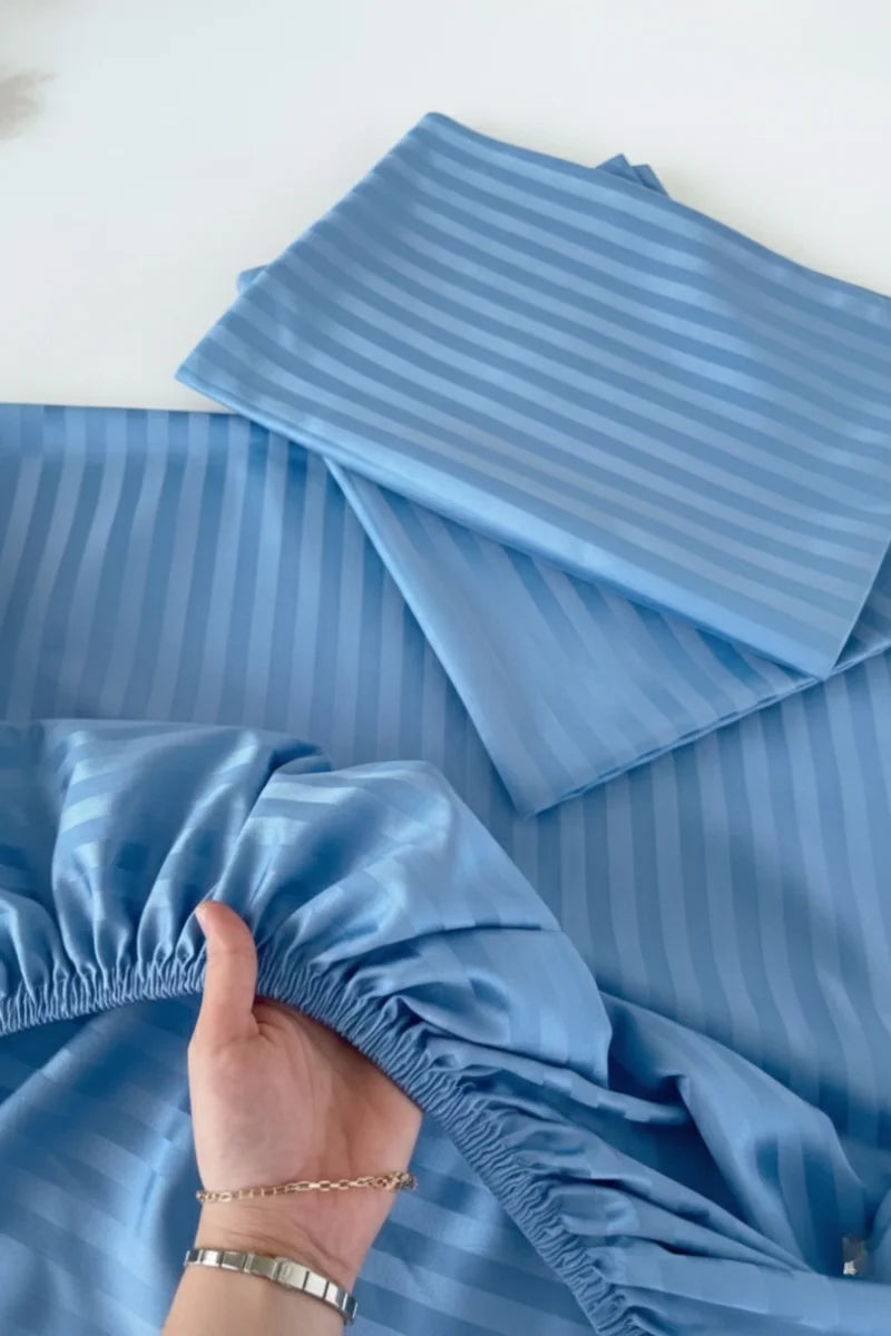 Luxury Stripe Fitted Bedsheet - King Size