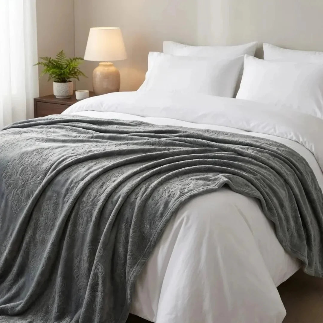 Grey Embossed Blanket