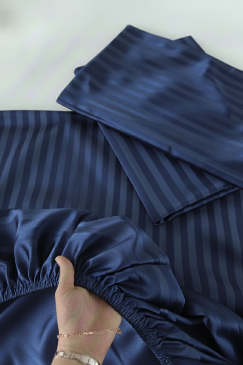 Luxury Stripe Fitted Bedsheet - King Size