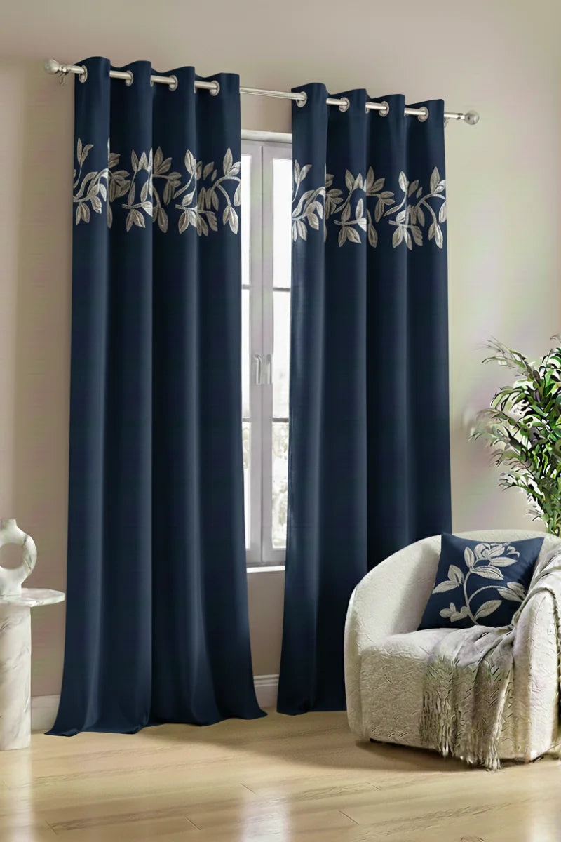 Navy Blue Luxury Velvet Curtains Set of 2 | Soft & Elegant