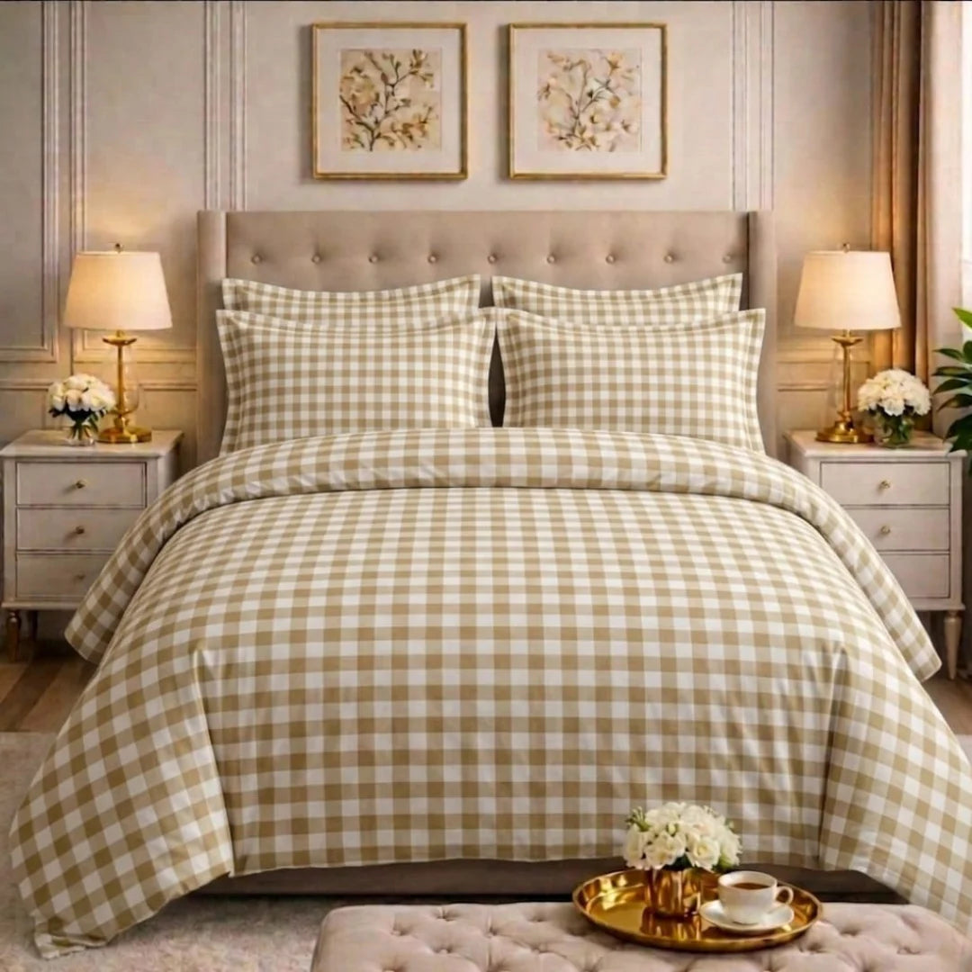 Luxury Export Cotton Double Bed Comforter Set – 87x95 Bedsheet & Pillow Covers