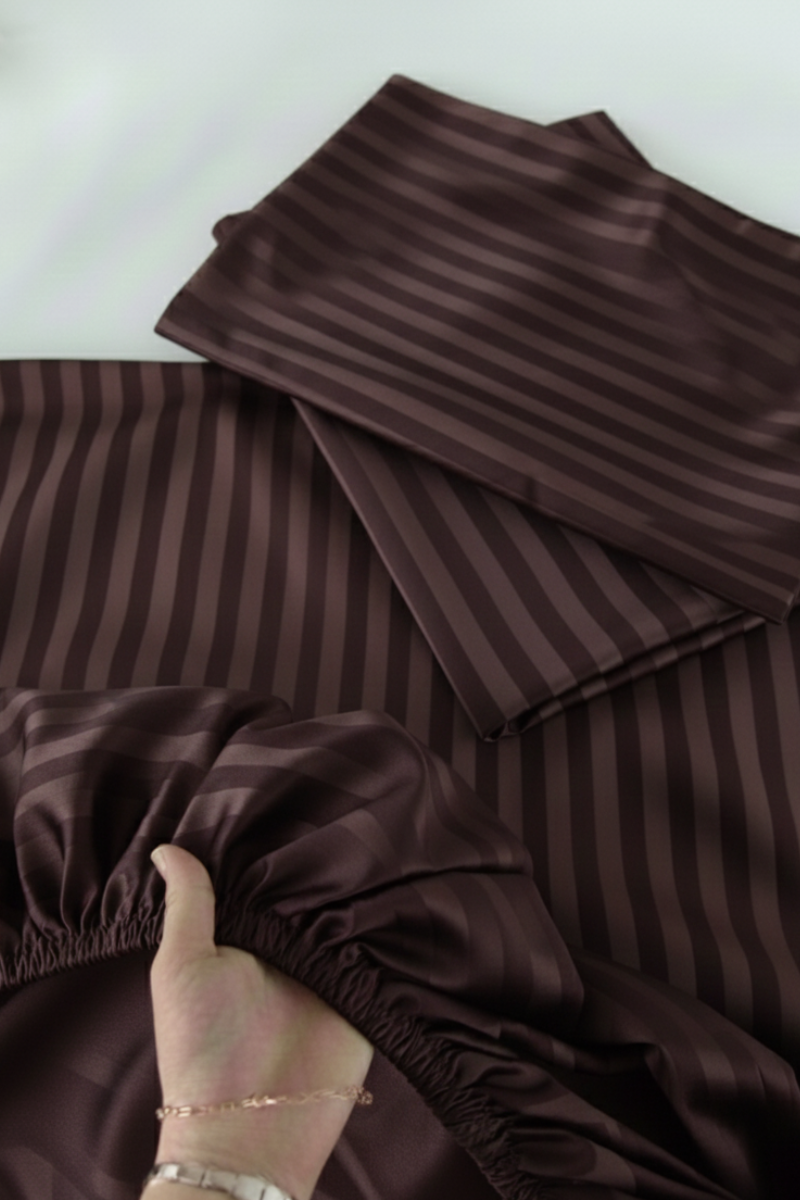 Luxury Stripe Fitted Bedsheet - King Size
