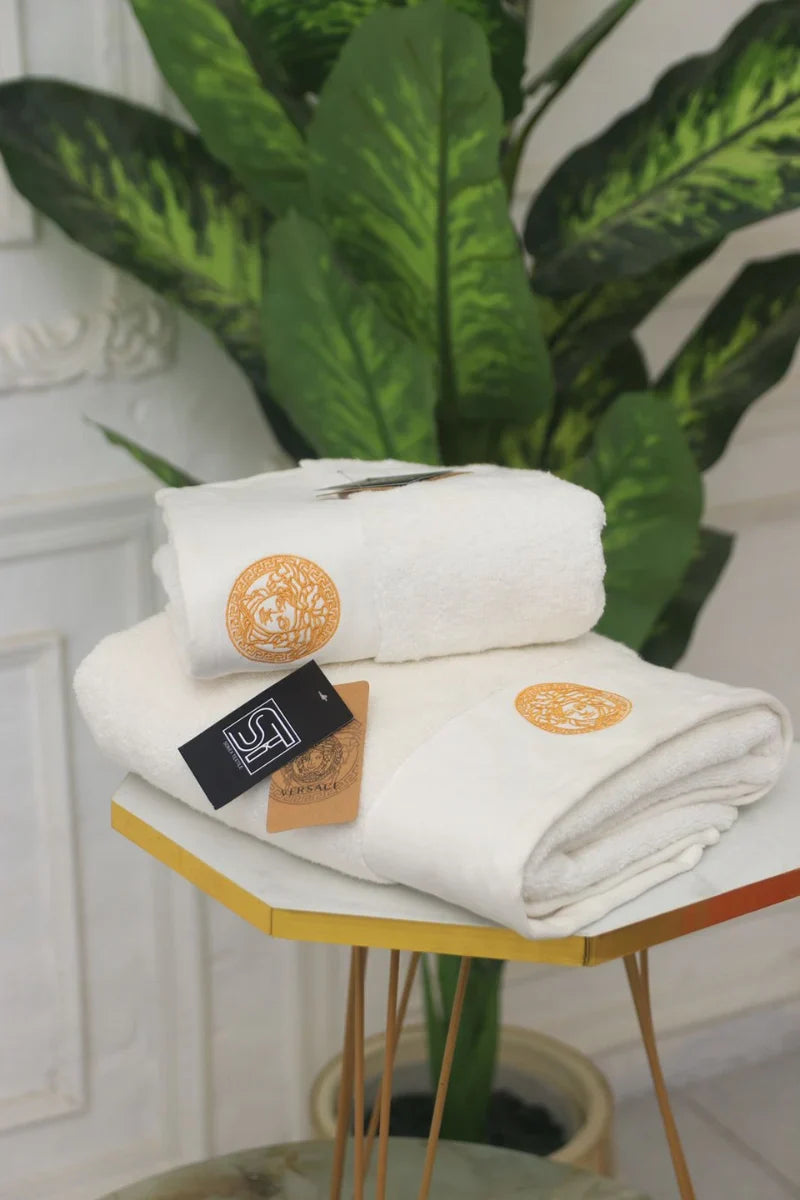 Versace Cotton Bath Towels – Pack of 2 (Export Quality)