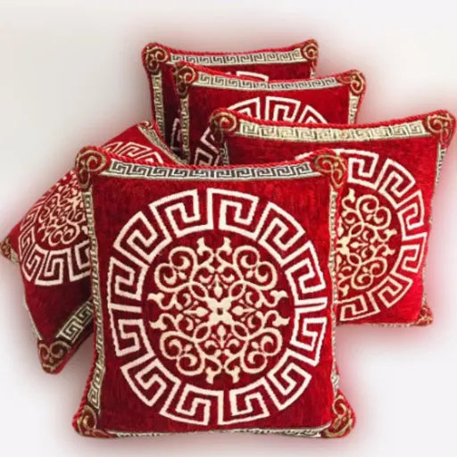5 PCS Velvet Jacquard Cushion Covers Set