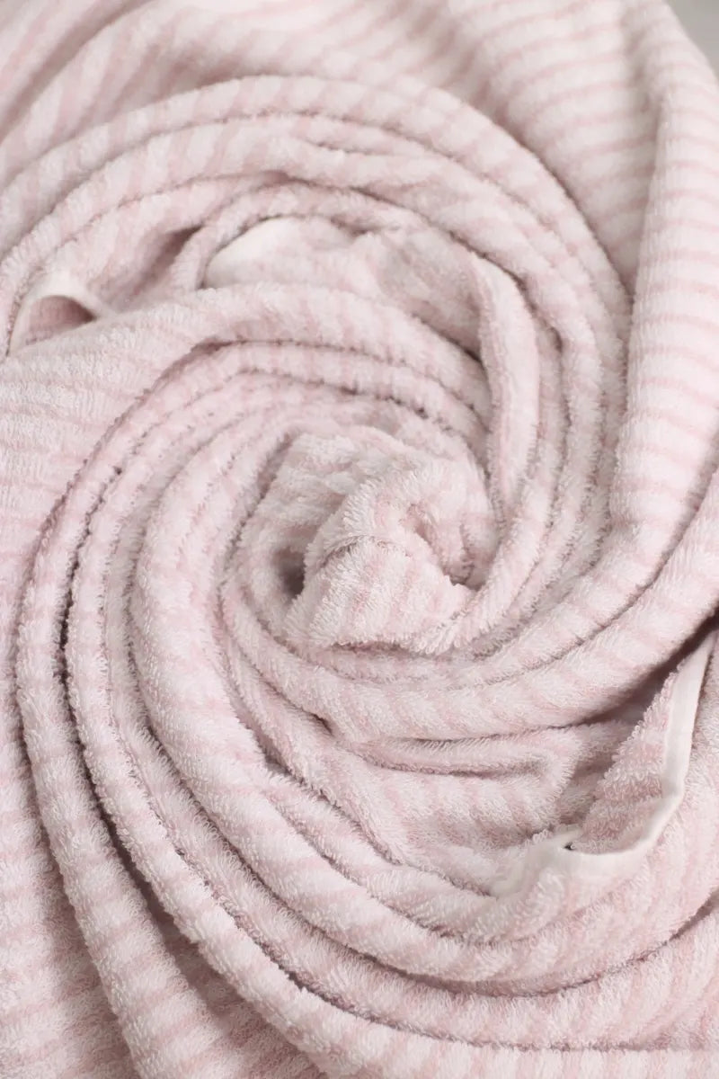 Soft Cotton Stripe Towel Set – Pack of 2 (Pink & Blue)