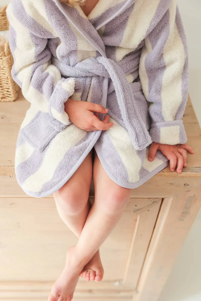 Striped Bathrobe for Children, Transat - striped purple