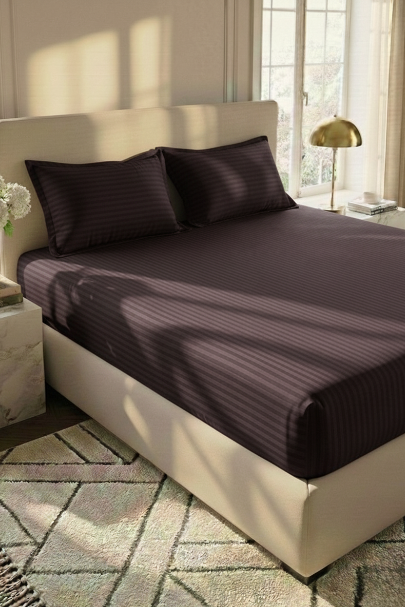 Luxury Stripe Fitted Bedsheet - King Size