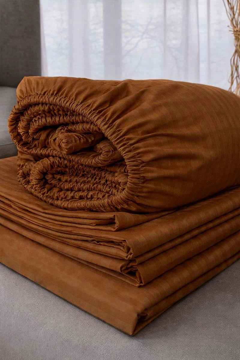 Camel Brown Quilt Cover Set (6PCS - King Size)