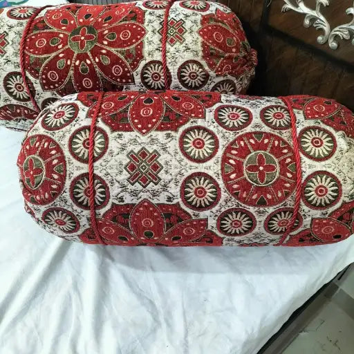 Velvet Jacquard Round Pillow Covers — Pack of 2