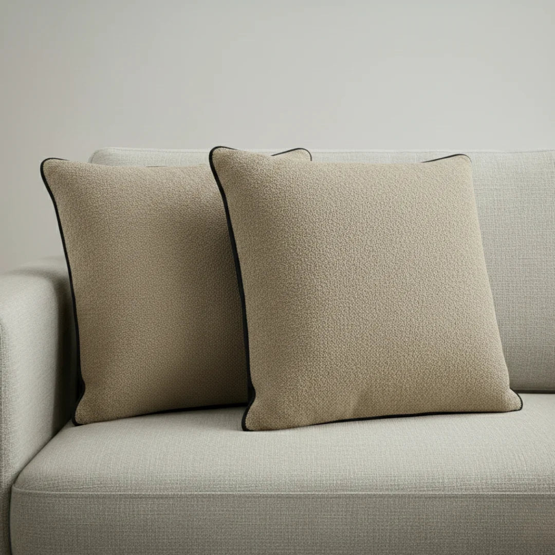 Modern Terry Cushion – Soft Texture & Hidden Zip (Pack of 2)