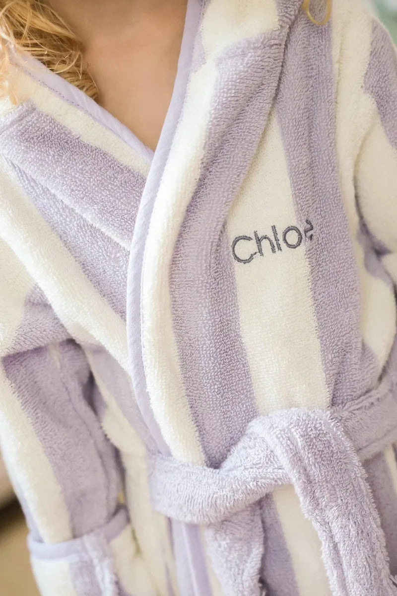 Striped Bathrobe for Children, Transat - striped purple