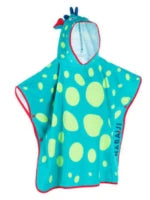 Kids Green Hoodie Towel | Printed Poncho Bath Towel