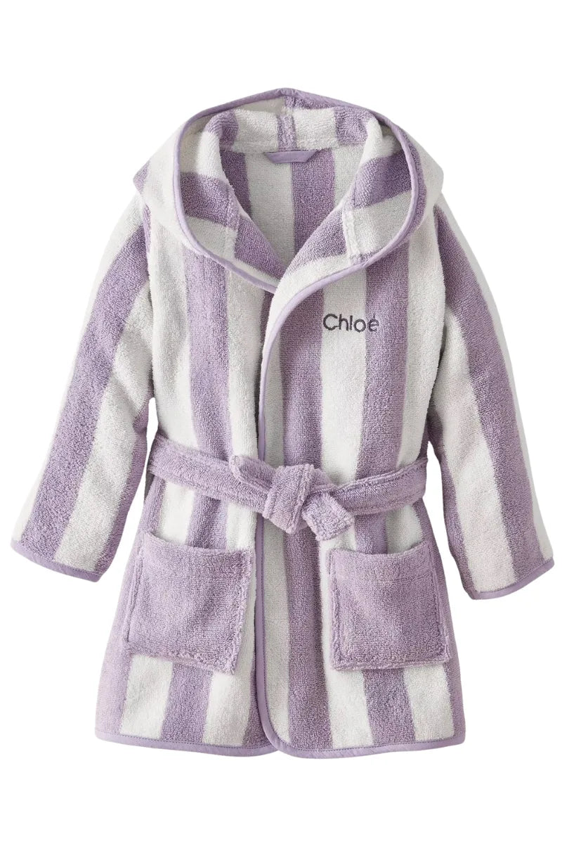 Striped Bathrobe for Children, Transat - striped purple