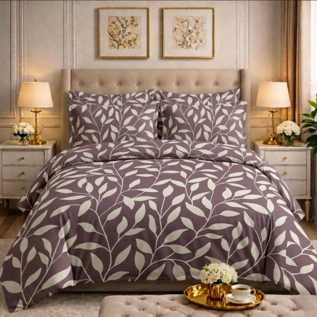 Luxury Export Cotton Double Bed Comforter Set – 87x95 Bedsheet & Pillow Covers