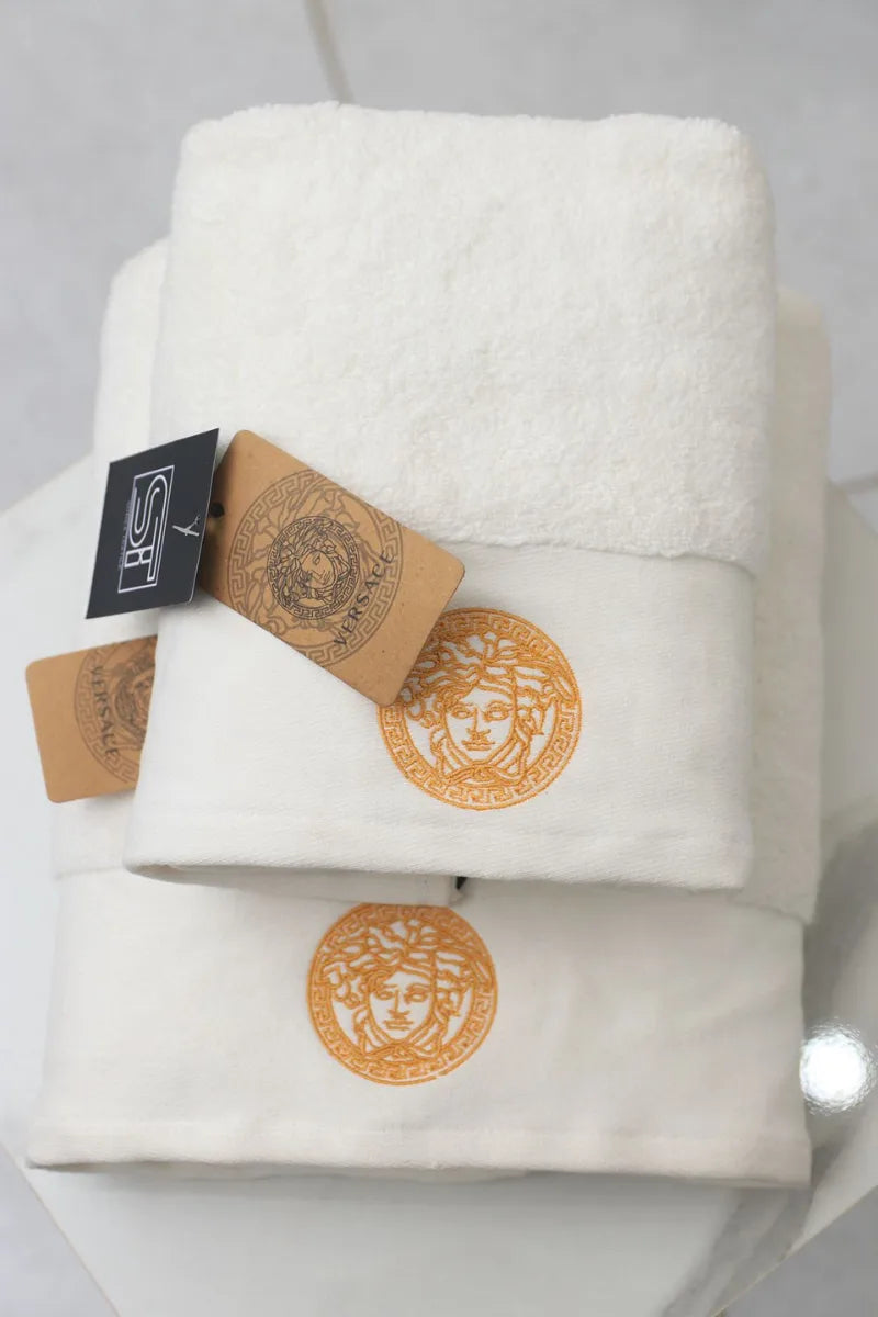 Versace Cotton Bath Towels – Pack of 2 (Export Quality)