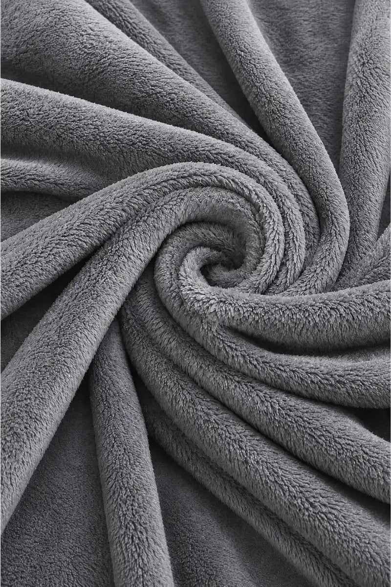 Grey Fleece Throw Blanket