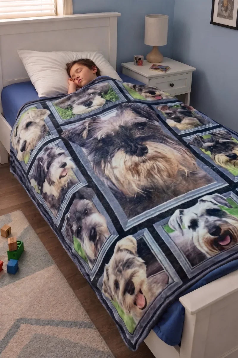 Kids Snuggle Fleece Blanket – Colorful Character Print – Size (77" x 69")