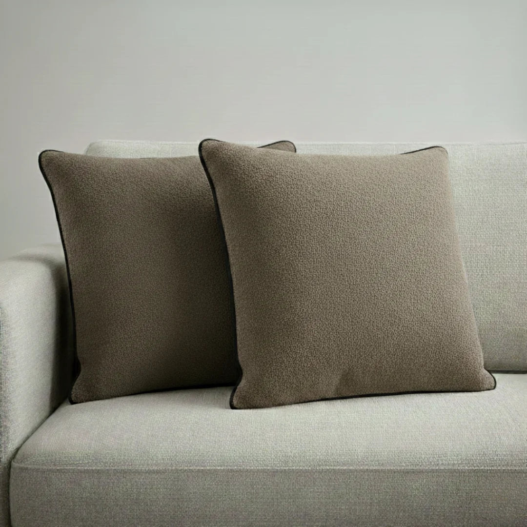 Modern Terry Cushion – Soft Texture & Hidden Zip (Pack of 2)