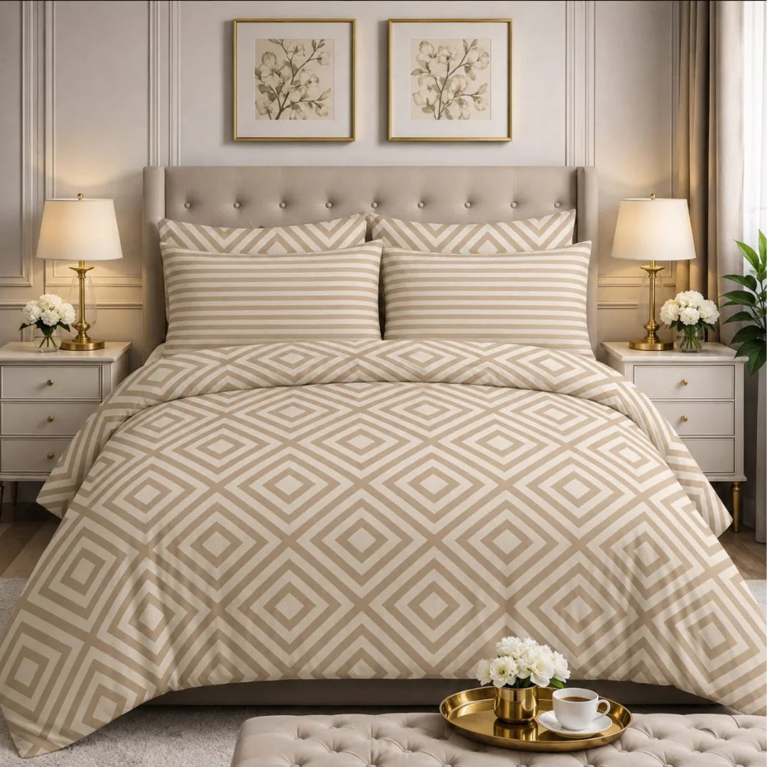 Luxury Export Cotton Double Bed Comforter Set – 87x95 Bedsheet & Pillow Covers