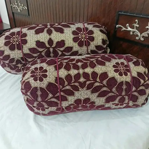 Velvet Jacquard Round Pillow Covers — Pack of 2