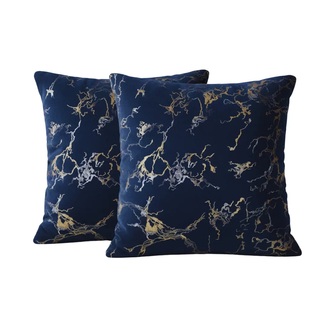 Marble Velvet Cushion – Premium Texture & Hidden Zip (Pack of 2)