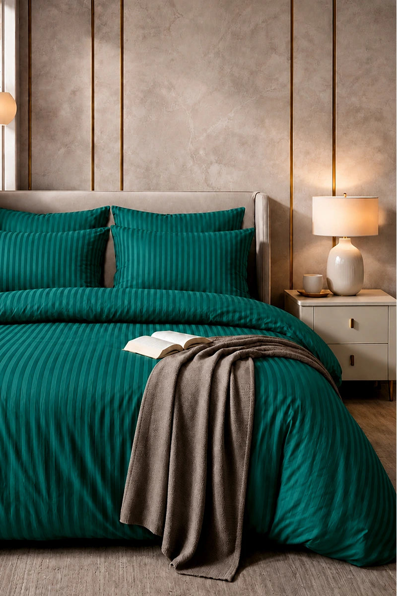 Deep Teal Quilt Cover Set (6PCS - King Size)