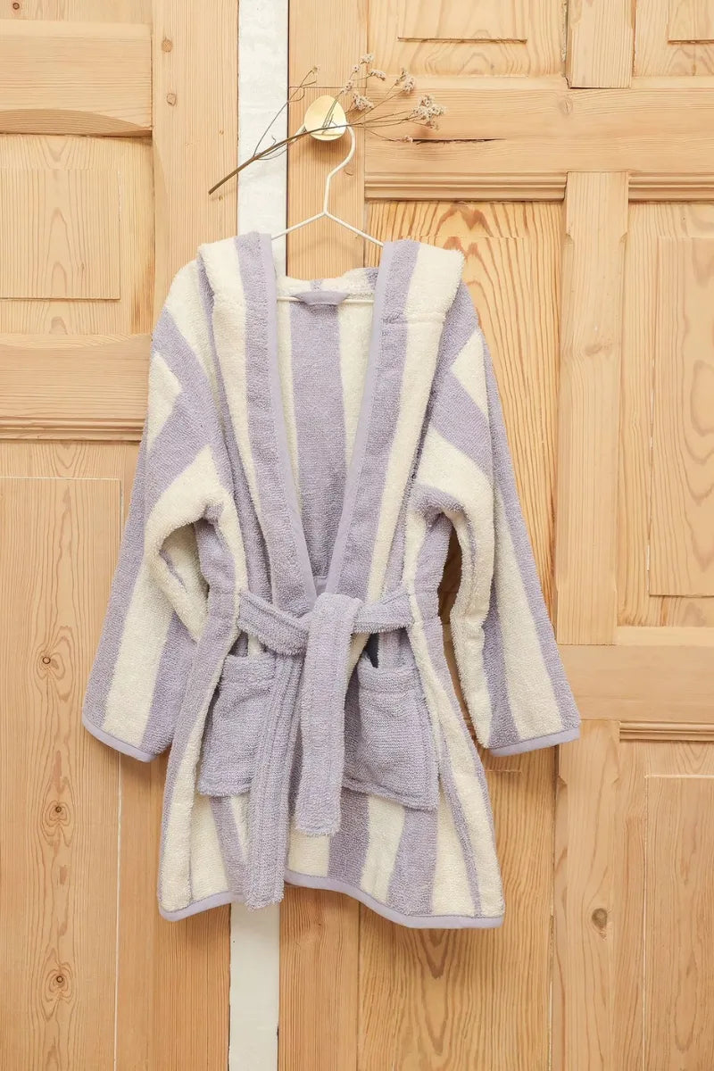 Striped Bathrobe for Children, Transat - striped purple