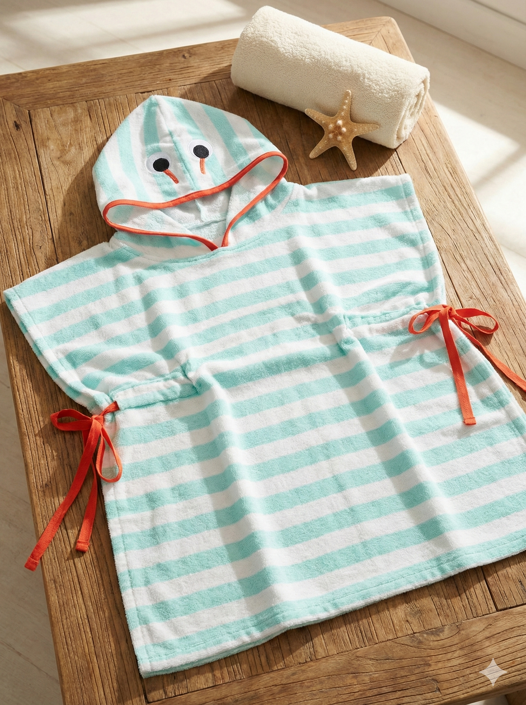 Stripes Premium Cotton Kids Poncho – Quick-Dry & Super Absorbent