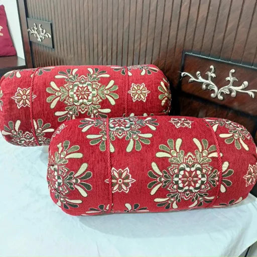 Velvet Jacquard Round Pillow Covers — Pack of 2