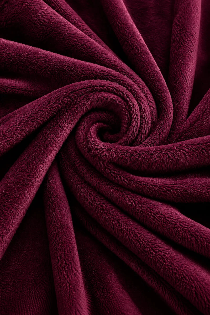 Maroon Fleece Throw Blanket