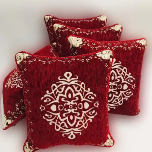 5 PCS Velvet Jacquard Cushion Covers Set