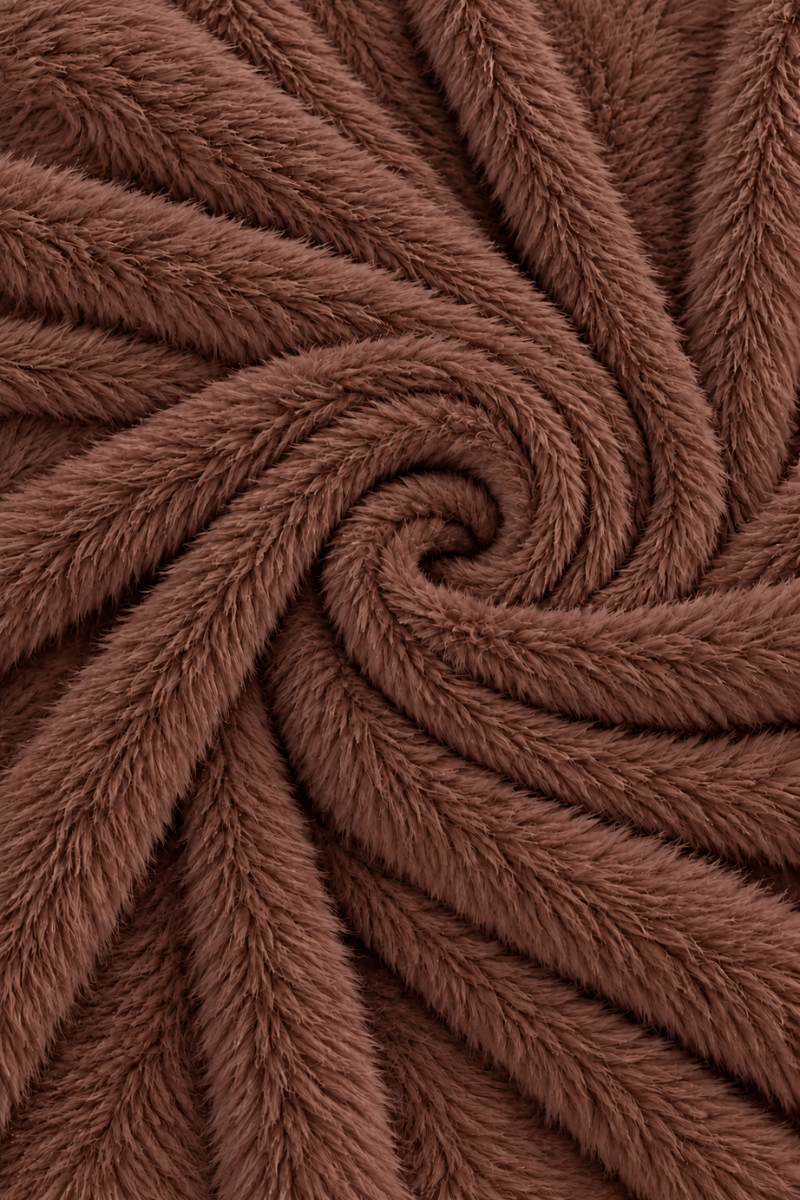 Luxury Chocolate Brown Shaggy Fur Comforter Set – King Size