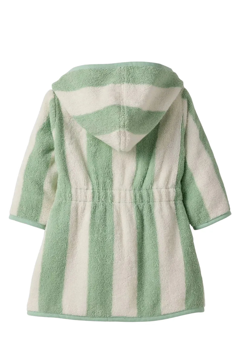 Kids Striped Green Bathrobe (2–4 Years) | Soft & Absorbent