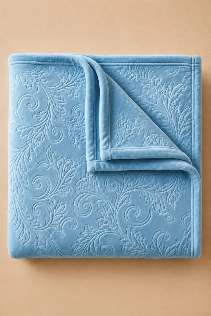 Ocean Blue Embossed Blanket