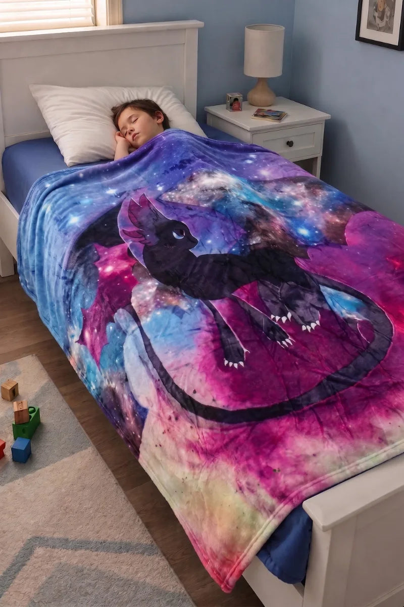 Kids Theme Fleece Blanket – Soft Character Print – Size (60" x 48")